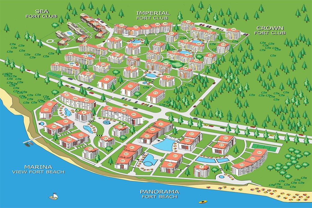 Апаратамент 1+1, Первая  линия моря, Комплекс Panorama Fort Beach, Святой Влас