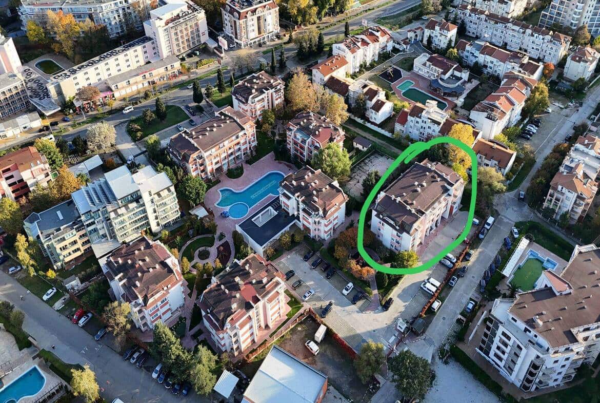 Квартира студия в топовой локации, Солнечный Берег, комплекс  Sunny Fort