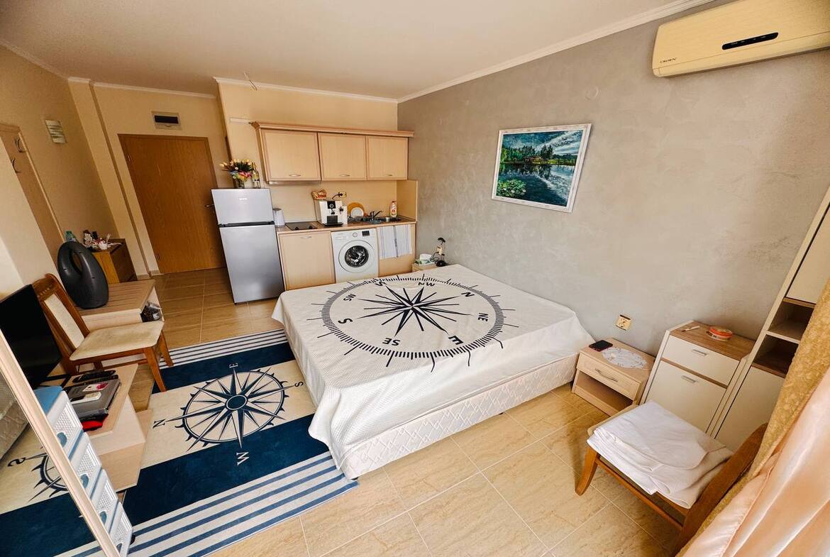 Квартира студия 1+0, в комплексе с бассейном, Avalon, Солнечный Берег